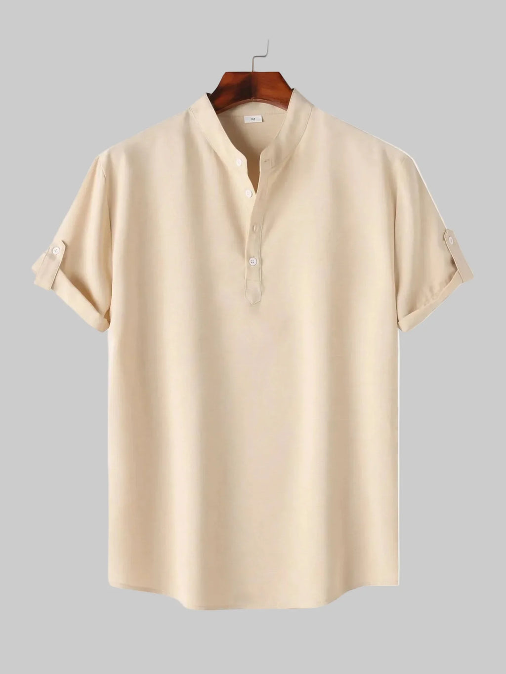Men's Stand Collar Short Sleeve Shirt