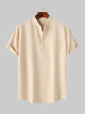 Men's Stand Collar Short Sleeve Shirt