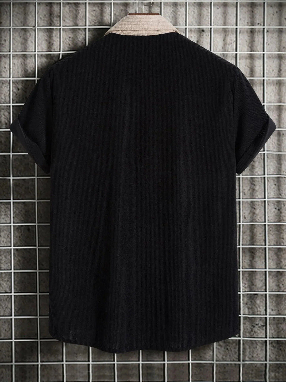 Men's Full Size Classic Color Block Short Sleeve Shirt