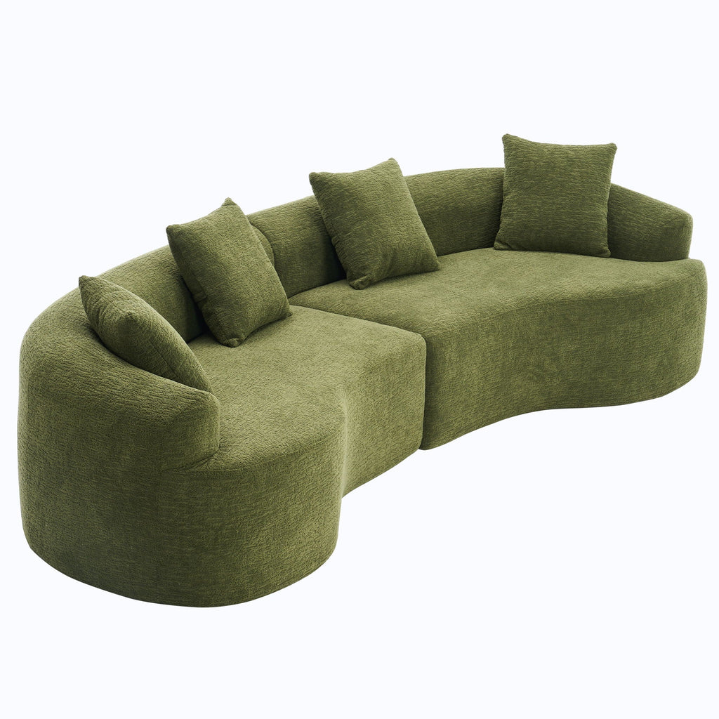 4 Seater Sofa With Fabric, 30D, 60 Hardness Full Sponge, 4 Pillow For Living Room, Home Furniture Sleeper Sectional Sofa For Apartment