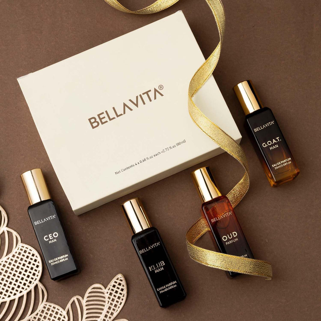 BellaVita Luxury Mens Gift Set & G.O.A.T. Man Perfume Combo | Perfume for Men with Bergamot, Lavender & Patchouli Oriental | Long-Lasting Cologne for Men