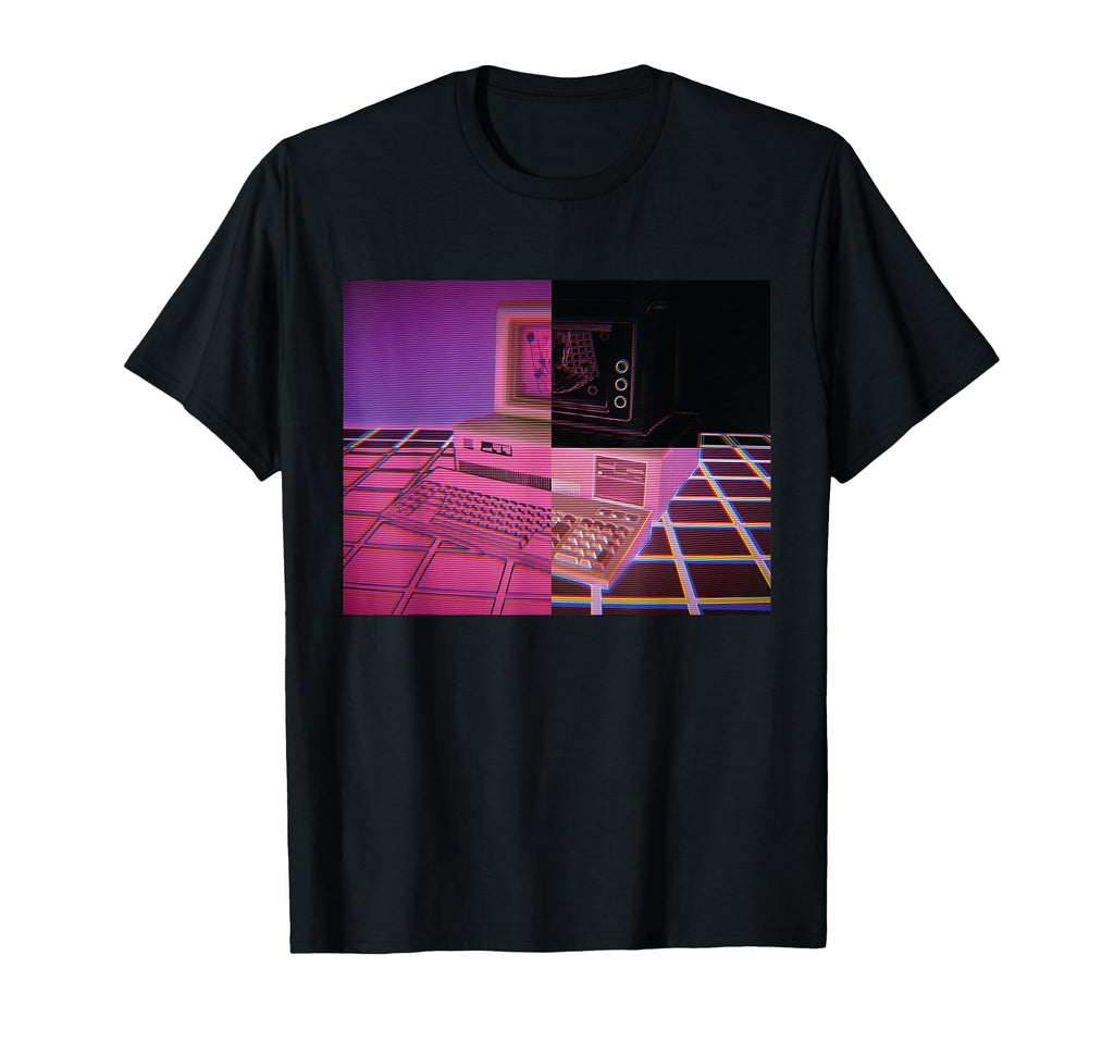 Old Computer Pc Vaporwave Pastel T-Shirt - Minimalist Print for Adults