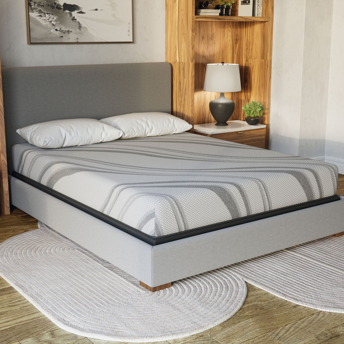 8" Pro Gel Foam Firm Hybrid Mattress with Cooling Gel - Dark Gray