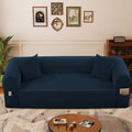 Spring Sofa with High-Quality Fabric and Storage - Blue