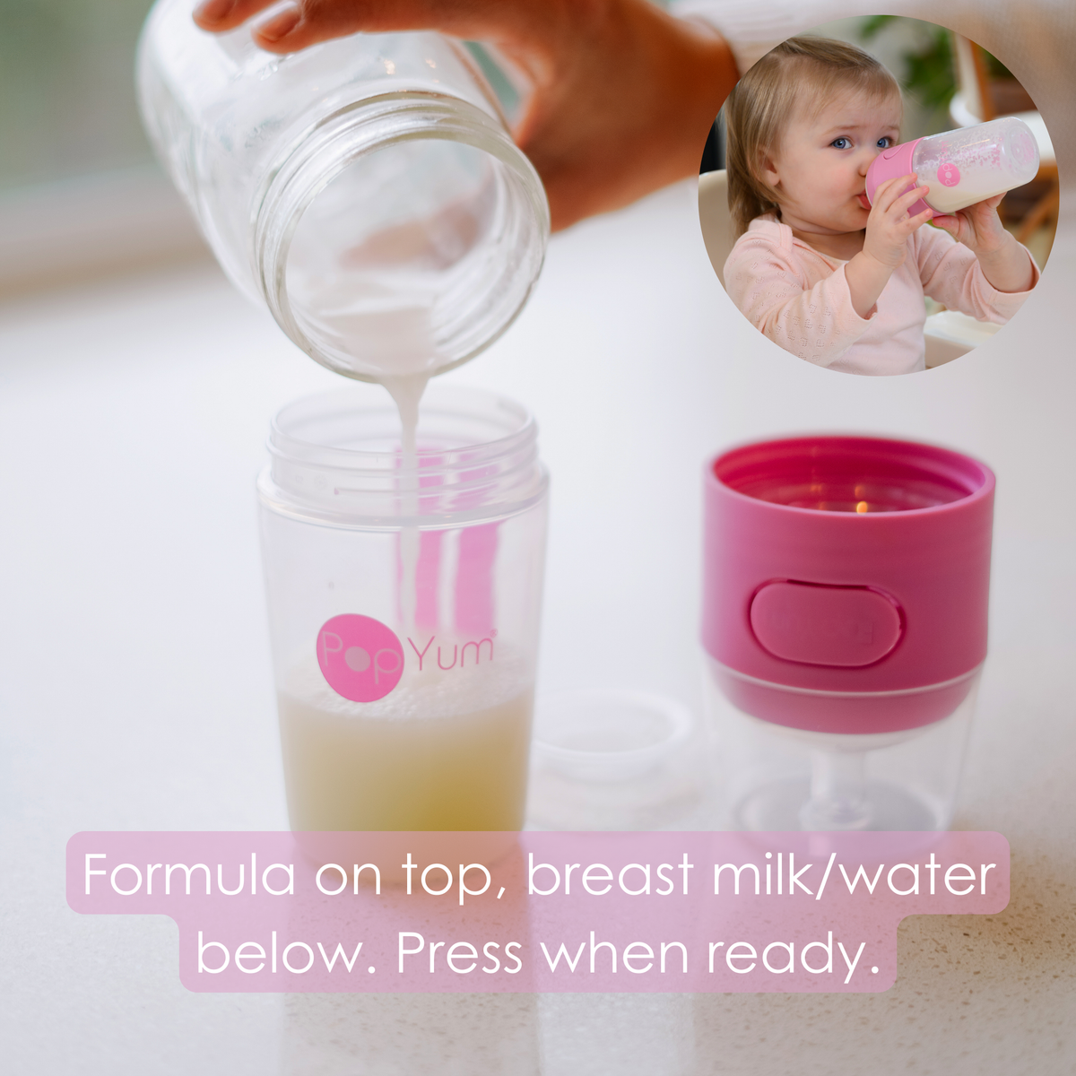 PopYum 5oz Anti-Colic Baby Bottle for Breast and Formula Feeding, 3-Pack, Orange, #1 Slow Flow Nipples