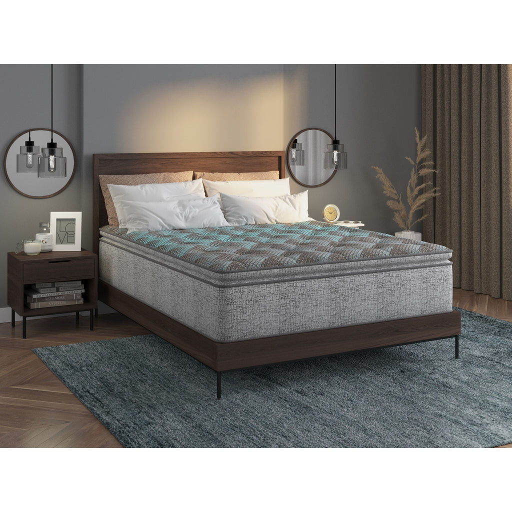 10" Hybrid Euro Top Mattress with Plush Comfort - Blue / Gray
