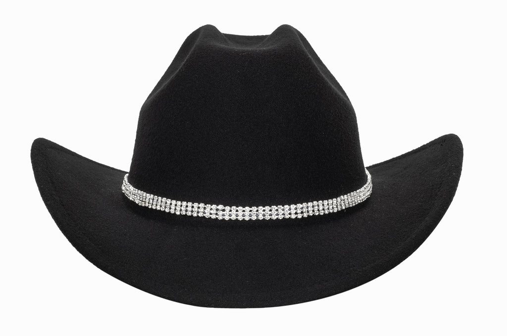 Women's Western Rhinestone Cowboy Hat - Bling Diamond Band Rodeo Fedora