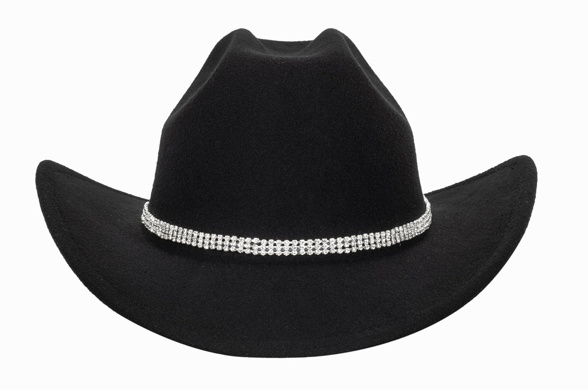 Women's Western Rhinestone Cowboy Hat - Bling Diamond Band Rodeo Fedora