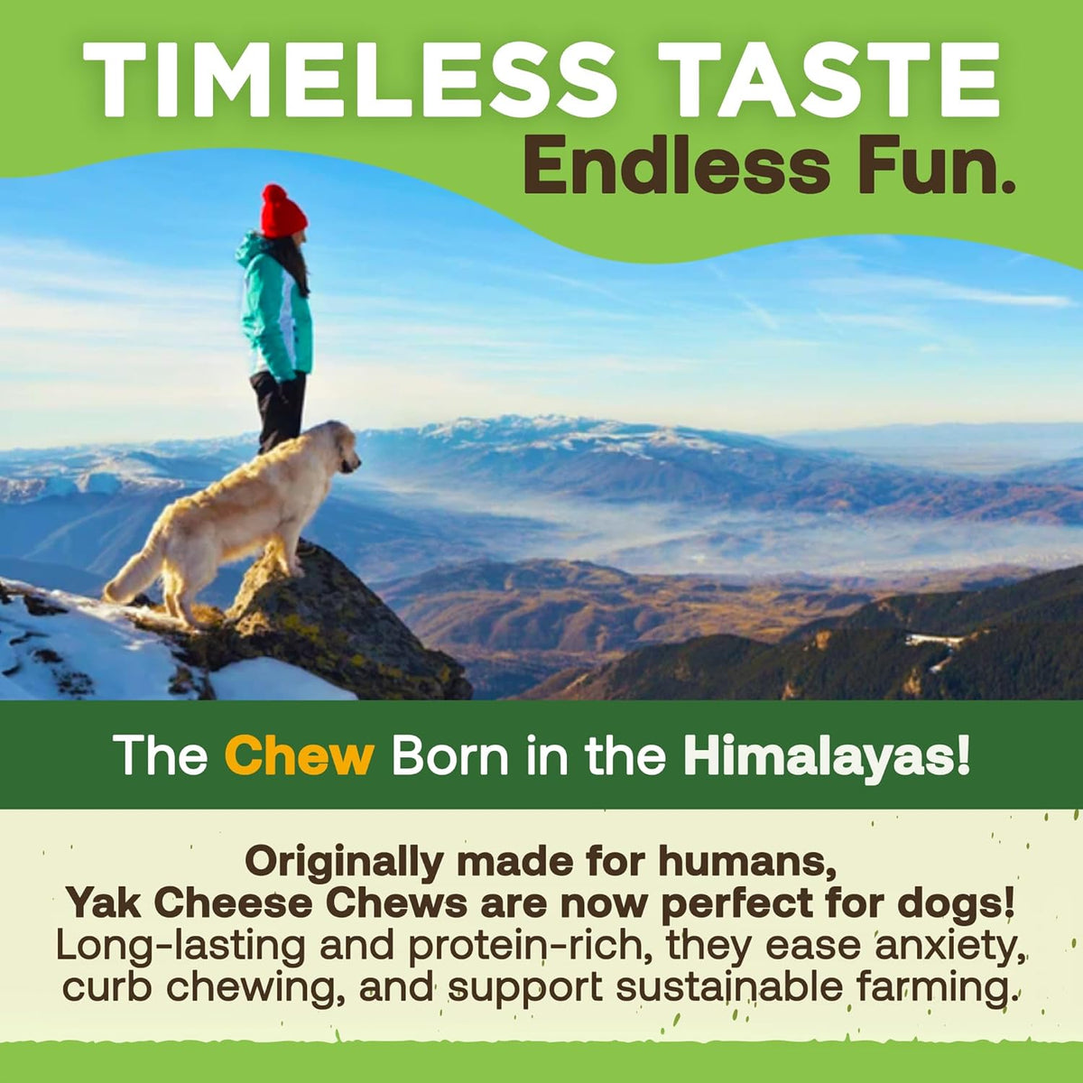 Gold Yak Chews for Large Dogs (1 lb to 5lb Bags)