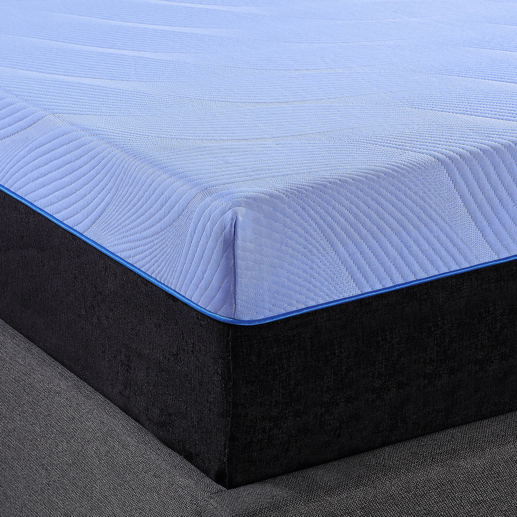 12" Hybrid Memory Foam Mattress with Cooling Gel and Coil Support - Light Blue