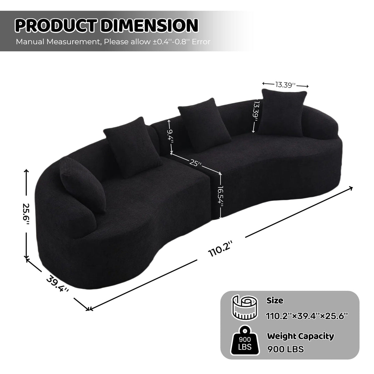 4 Seater Sofa With Fabric, 30D, 60 Hardness Full Sponge, 4 Pillow For Living Room, Home Furniture Sleeper Sectional Sofa For Apartment