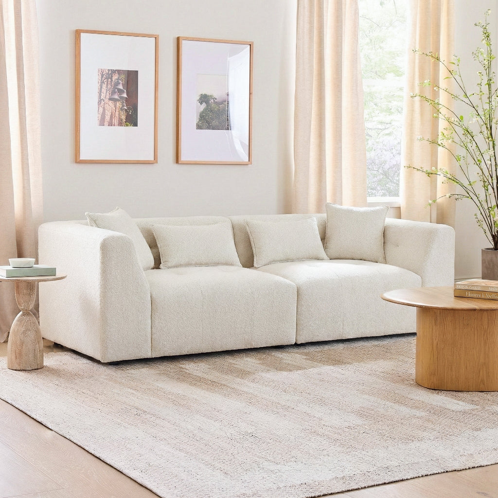 Jefferson Soft Chenille Modern Sofa with Plush Comfort - Taupe
