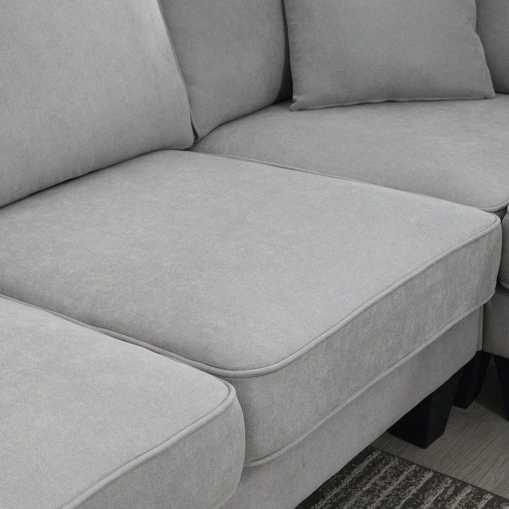 [VIDEO provided] [New] 108*85.5" Modern U Shape Sectional Sofa 7 Seat Fabric Sectional Sofa Set