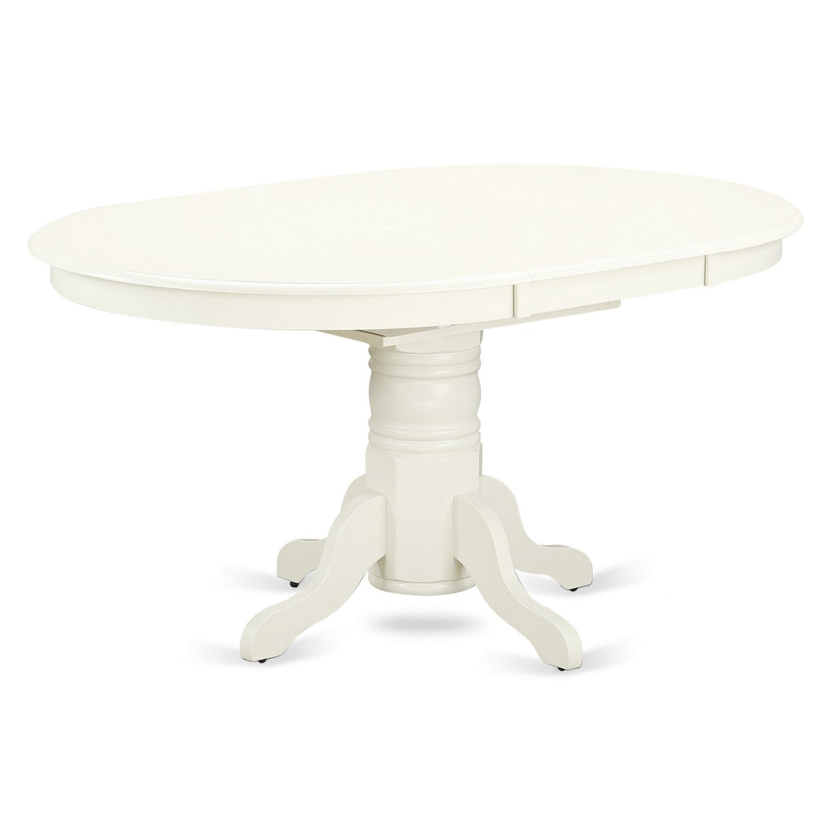 EAST WEST FURNITURE - AVVE7-LWH-15 - 7 Piece Dining Room Table Set - 6 Baby Blue Linen Fabric Dining Room Chairs with High Back and 1 Oval Dining Table - Removable leaf - linen white Finish