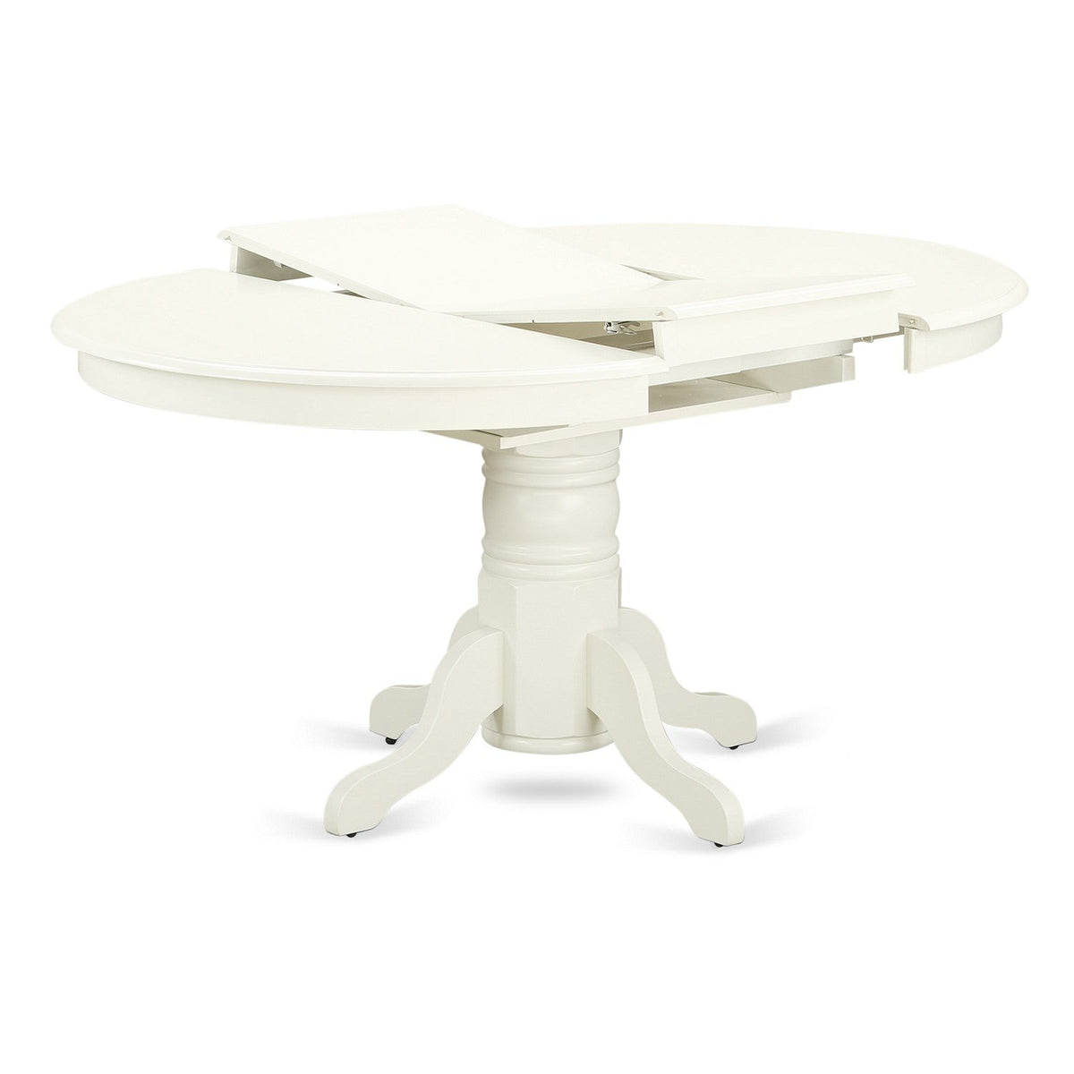 EAST WEST FURNITURE - AVVE7-LWH-15 - 7 Piece Dining Room Table Set - 6 Baby Blue Linen Fabric Dining Room Chairs with High Back and 1 Oval Dining Table - Removable leaf - linen white Finish