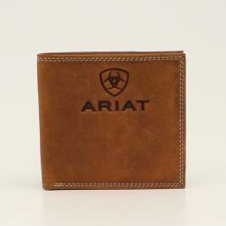 Ariat Mens Bifold Wallet Embossed Logo Medium Brown - A3548244