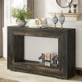 Modern Farmhouse 47-inch Long Sofa Table in Dark Grey Black Wood Finish