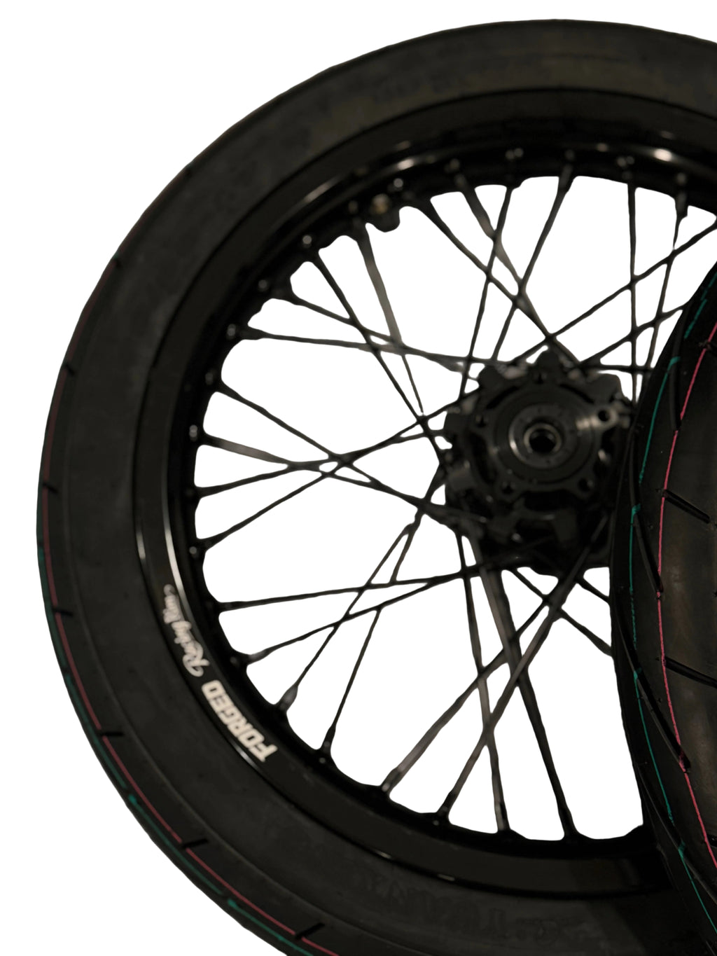 Surron Light Bee X / E-Ride Pro Supermoto Wheelset (Thick/Wide) - Chrome Silver / Gloss Black
