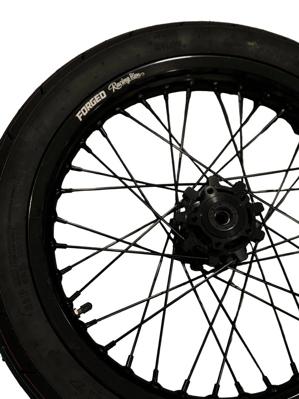 Surron Light Bee X / E-Ride Pro Supermoto Wheelset (Thick/Wide) - Chrome Silver / Gloss Black