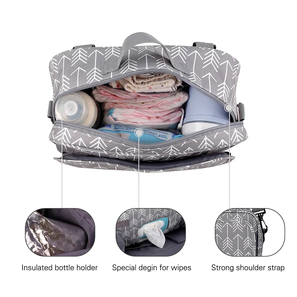 Baby Stroller Bag Waterproof Portable Travel Mummy Bag Multifunction Diaper and Bottle Storage Hanging Pram Organizer