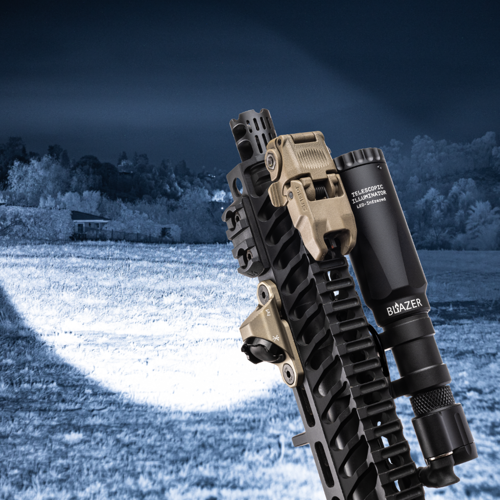 BLAZER I LED IR Illuminators + Nylon Wraps - RIFLE MOUNTED (IP65)