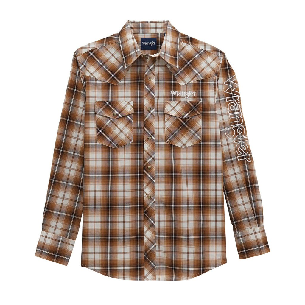 Wrangler® Men’s Long Sleeve Logo Shirt - Snaps - 112381988