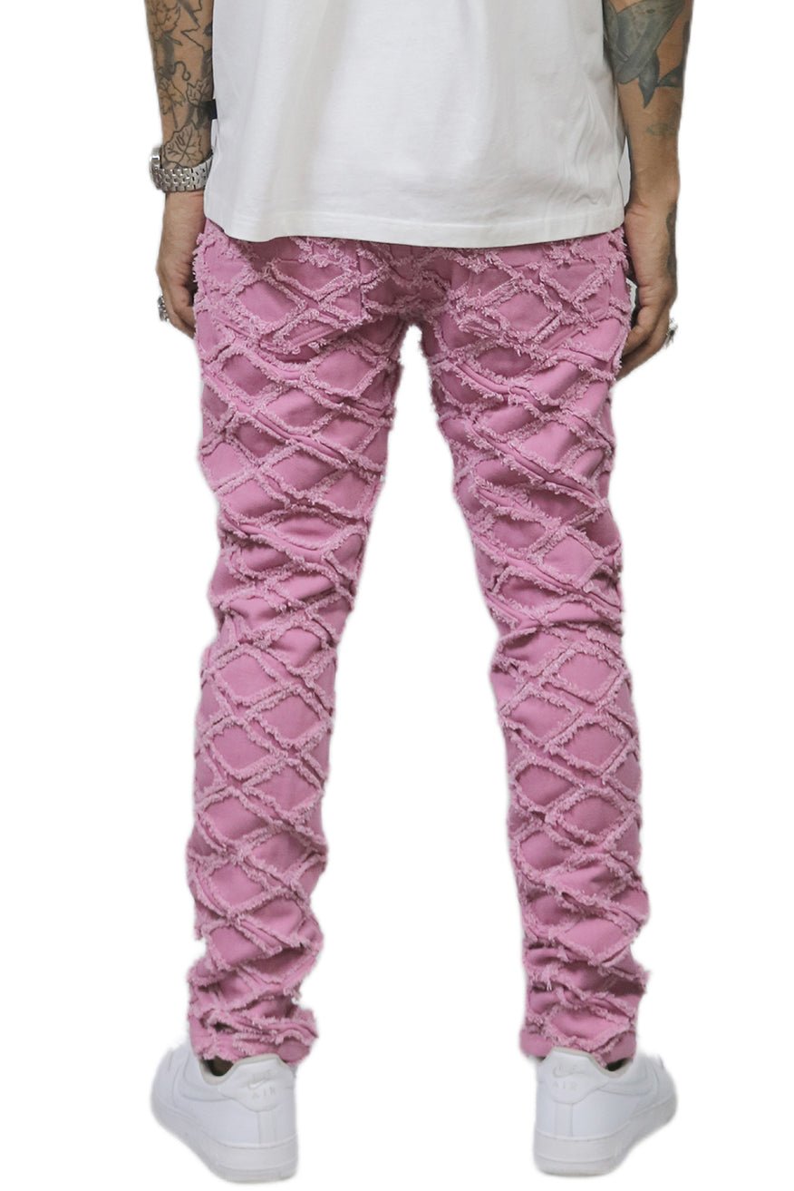 MARVIN Men's premium rip&repair slim fit quilted denim pants
