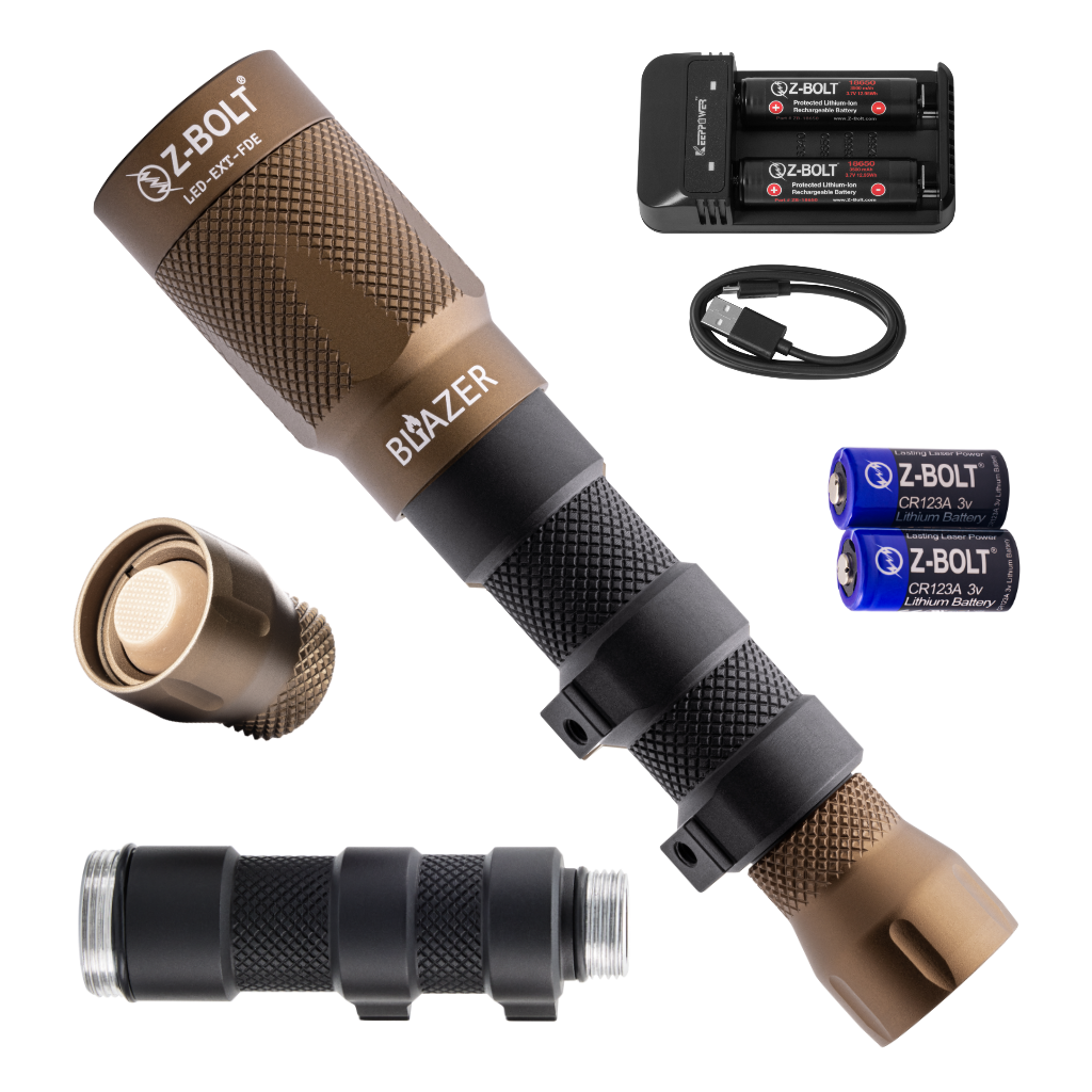18650 LED Rifle Mounted Light - 6x Anodized Colors