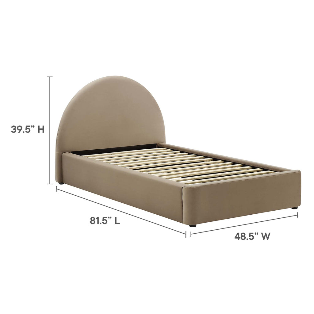 Resort Performance Velvet Arched Round Platform Bed by Modway