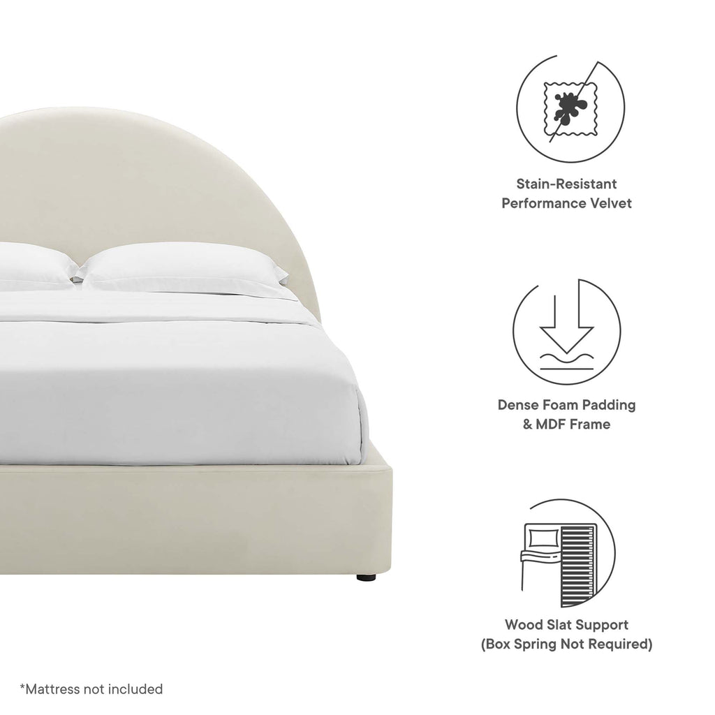 Resort Performance Velvet Arched Round Platform Bed by Modway