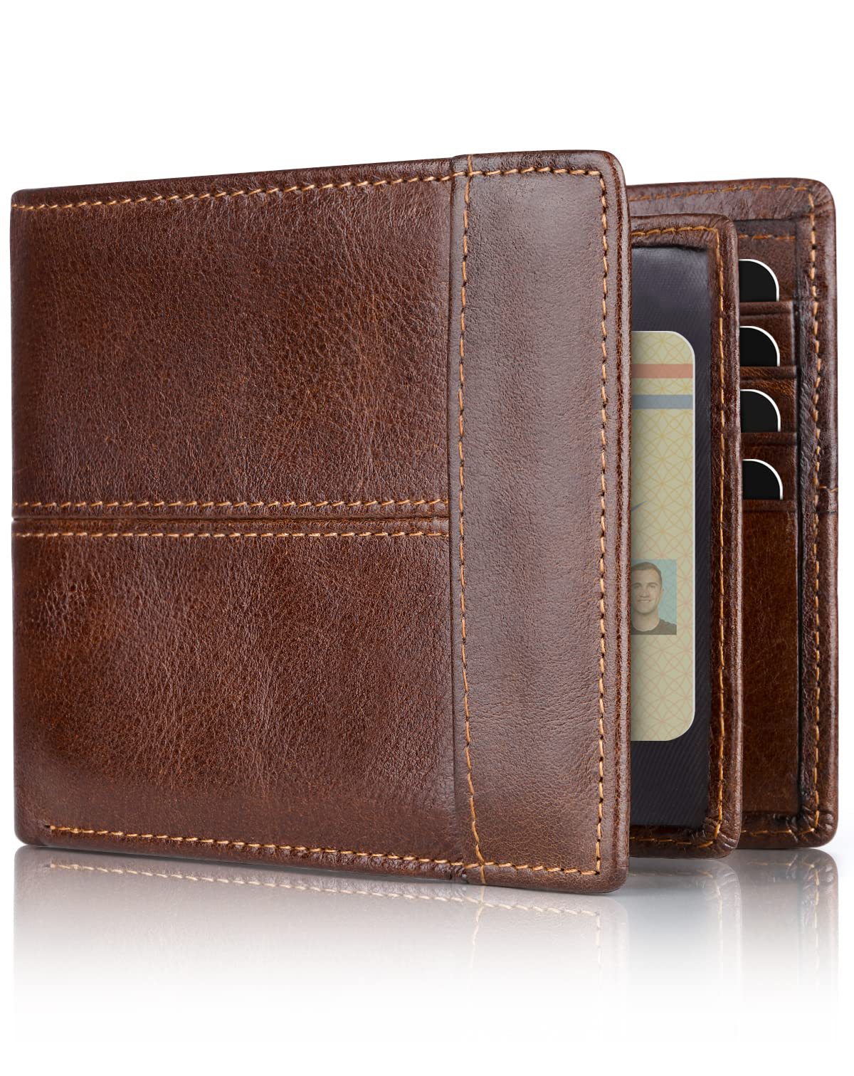 Men's First Layer Short Carbon Fiber Cowhide Men's Wallets