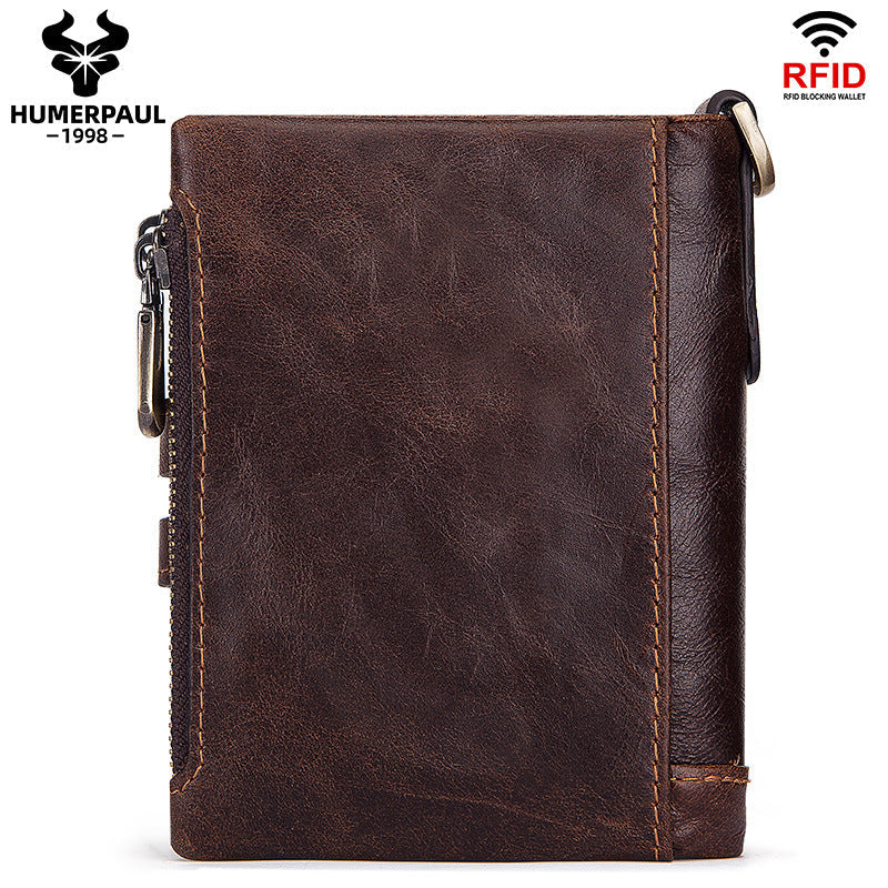 Men's Paul First Layer Cowhide Multiple Slots Genuine Leather Men's Wallets