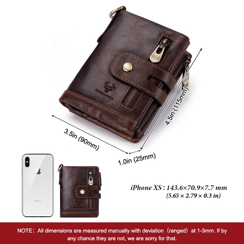 Men's Paul First Layer Cowhide Multiple Slots Genuine Leather Men's Wallets