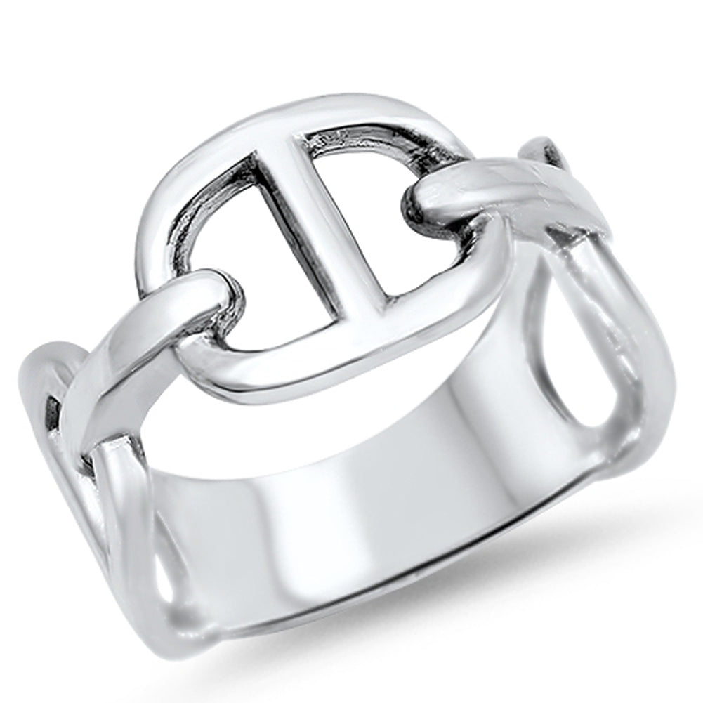 Men's Curb Link Chain Design Ring – Sterling Silver