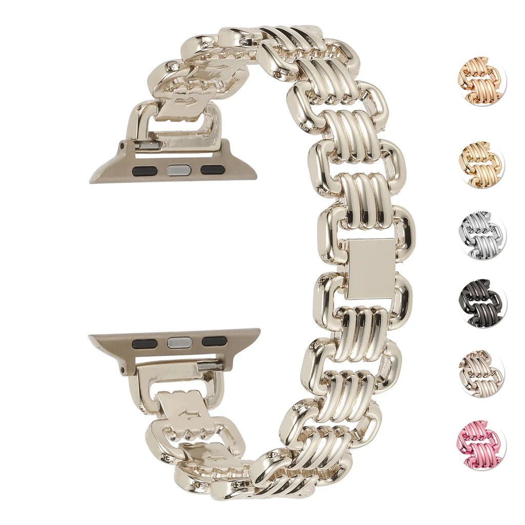 Triple-Ring Link Apple Watch Chain Bracelet Band