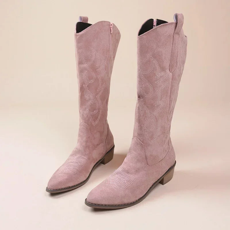 Women's High Knee Cowboy Boots