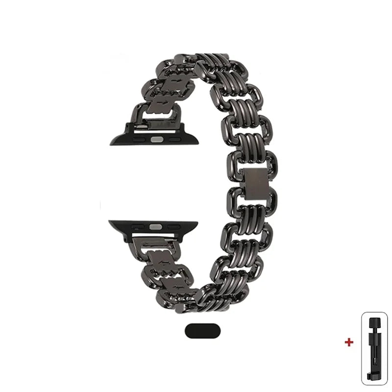 Triple-Ring Link Apple Watch Chain Bracelet Band