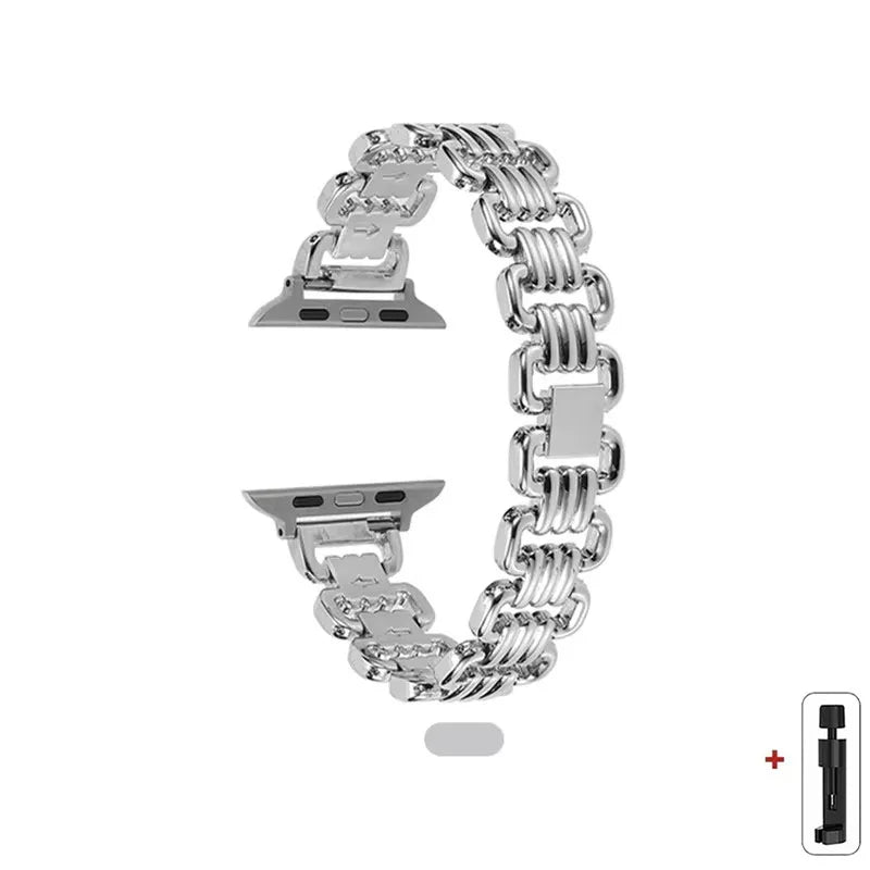 Triple-Ring Link Apple Watch Chain Bracelet Band