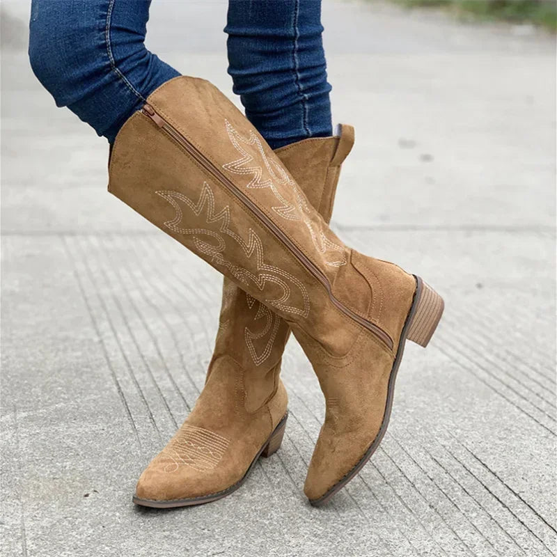 Women's High Knee Cowboy Boots