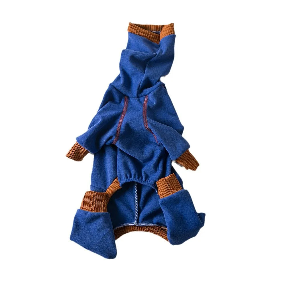 Dog Clothes Pet Plush Warm High Neck Four Legged Clothes Slightly Elastic Little Lingti Huibit Clothes Four Legged Warm Base