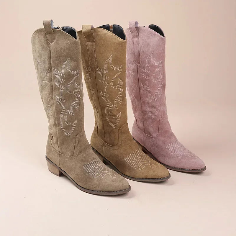 Women's High Knee Cowboy Boots