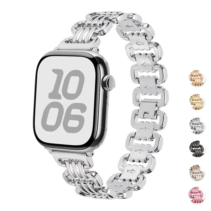 Triple-Ring Link Apple Watch Chain Bracelet Band