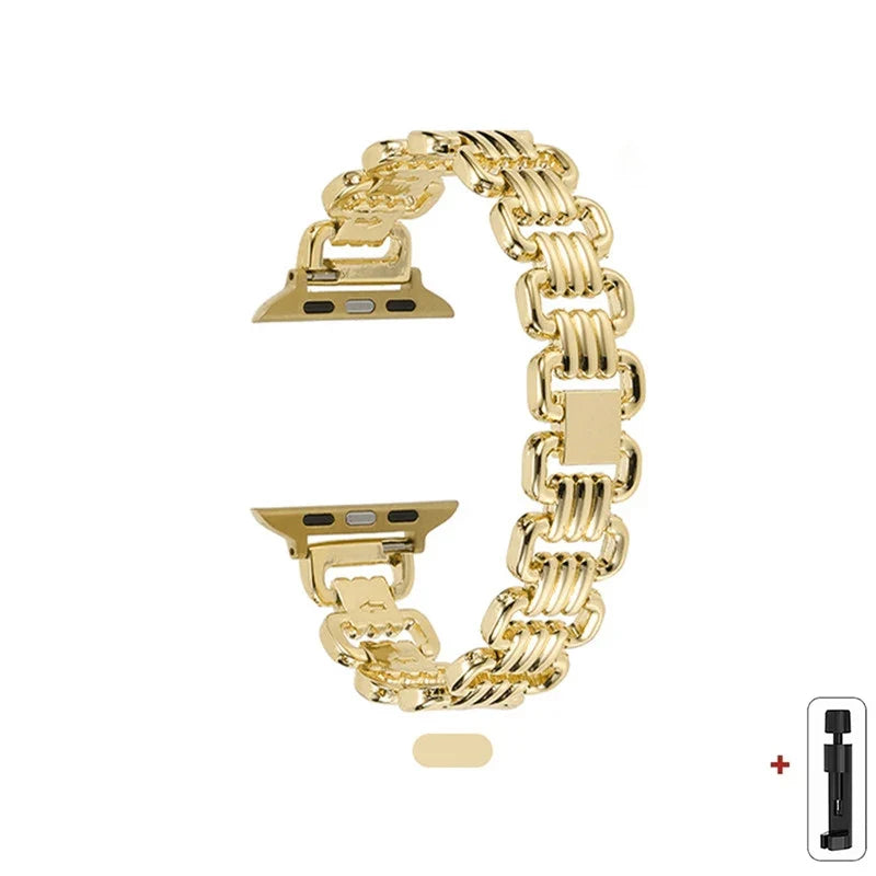 Triple-Ring Link Apple Watch Chain Bracelet Band
