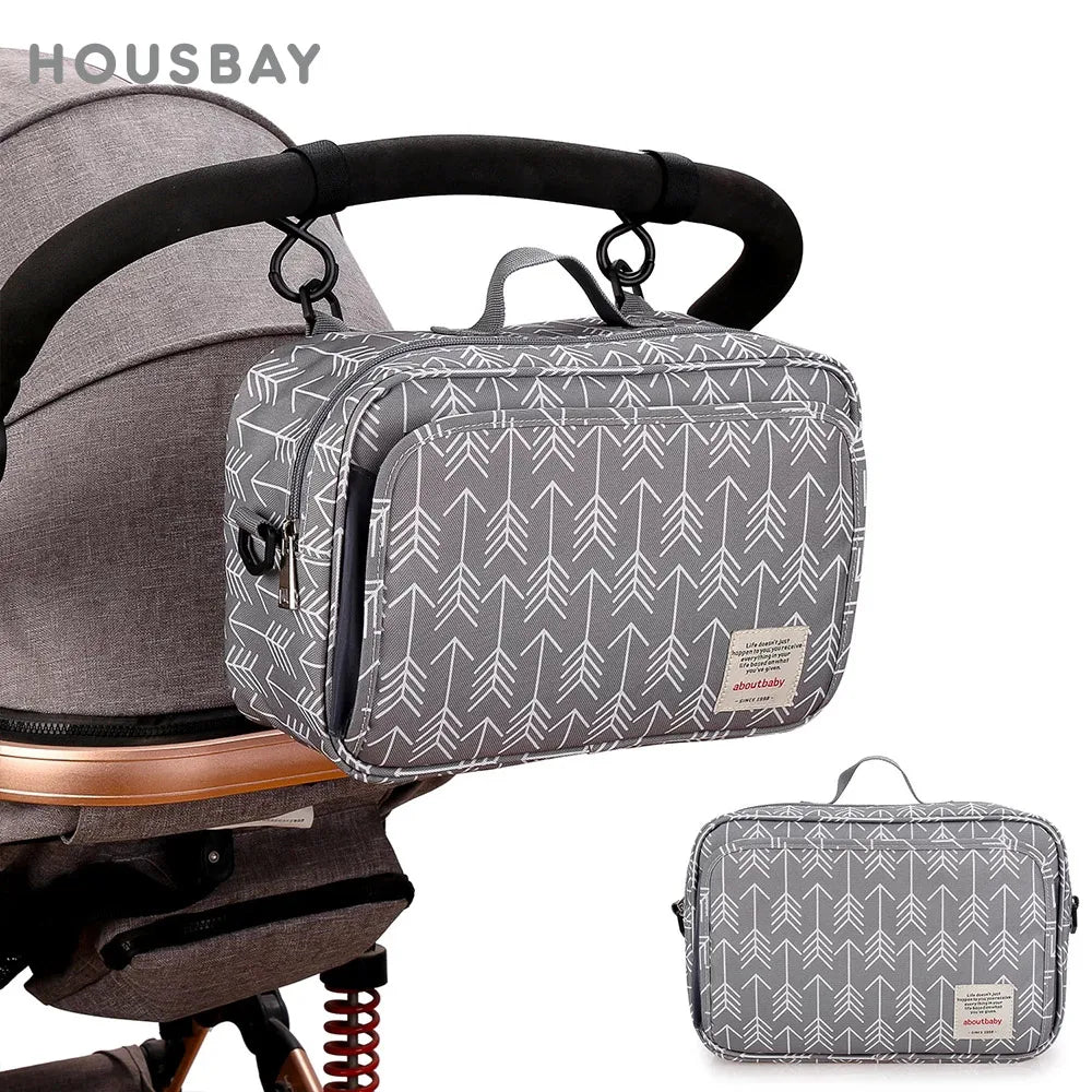 Baby Stroller Bag Waterproof Portable Travel Mummy Bag Multifunction Diaper and Bottle Storage Hanging Pram Organizer