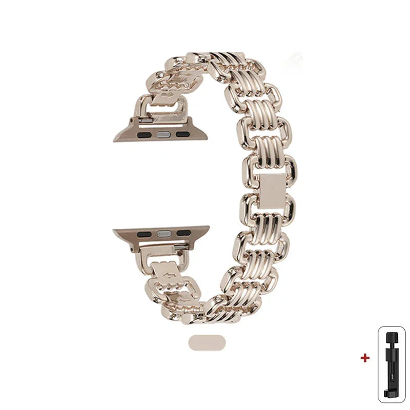 Triple-Ring Link Apple Watch Chain Bracelet Band
