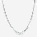 20 CT Created White Sapphire Graduated Tennis Necklace - G-H Color, SI Clarity