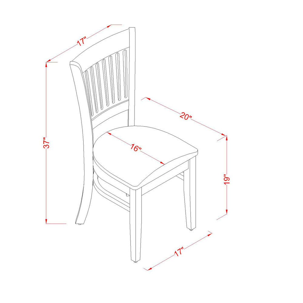 EAST WEST FURNITURE - AMVA5-LWH-C - 5-Piece Dinette Room Set- 4 dining room chairs and Wooden Dining Table - Linen Fabric Seat and Slatted Chair Back (linen white Finish)