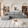 135" Cloud Sectional Couch with L-Shape Chaise in Plush Corduroy