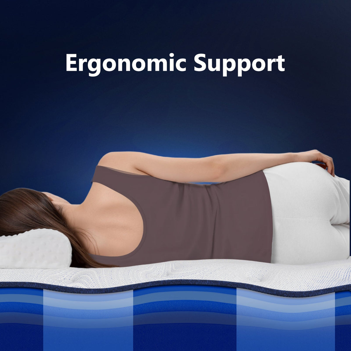 Spine Align Pro 14" Firm Hybrid Mattress with Cooling Gel – Blue