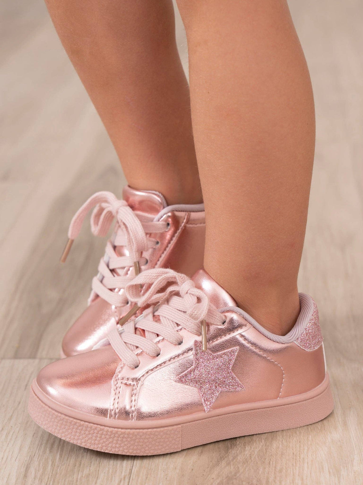 Girls' Sparkle Star Sneaker - Metallic Pink